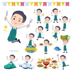 食のイベントに関するスーパーマーケット店員男性のセット