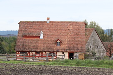 Alter Bauernhof. Fachwerkhaus.