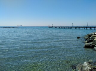 Obraz premium The beautiful Limassol Enaerios Beach Limassol in Cyprus 