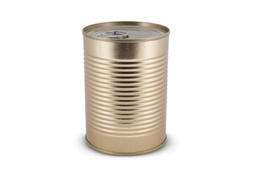 Tin can isolated on white background 