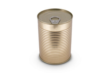 Tin can isolated on white background 