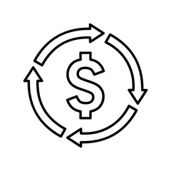 Investment, on, return, money, worth outline icon. Line vector design.