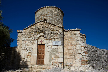 Fototapeta na wymiar old historic church building called kisha e marmiroit, church of orikum, historical site, Albania
