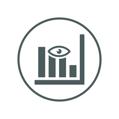 Market, vision, analysis, analytic, growth, zoom icon. Gray vector design.