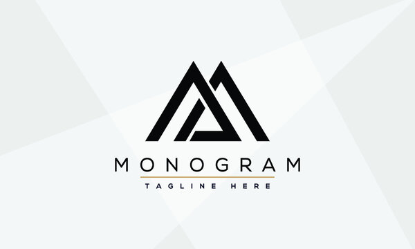 Alphabet letters monogram icon logo AA, AM, M