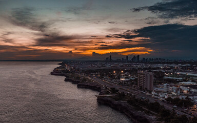 Fototapeta premium sunset over the city
