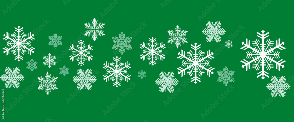 Canvas Prints Beautiful green Christmas background with snowflake