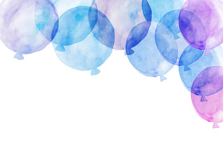 Watercolor ballons - background for greeting card