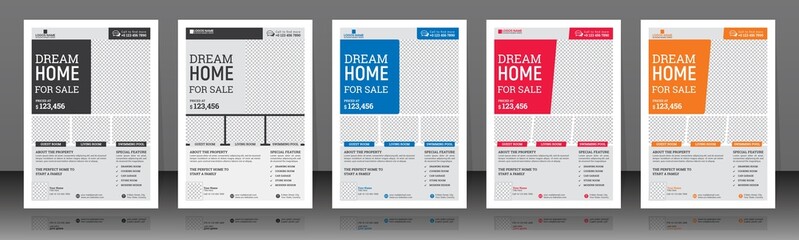 Real Estate Flyer Template Design Vector Layout
