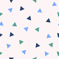 Geometric seamless pattern. Small triangles on a light background. Vector texture.