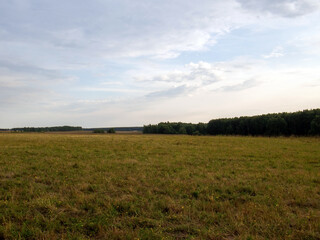 Obraz premium sunset on a clear day over a wooded ravine