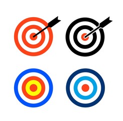 Target, hit mark. Target with an arrow. Darts hit symbol