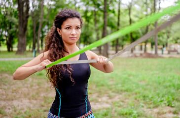 Girl workout outdoors