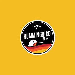 Hummingbird beer. Logo template.