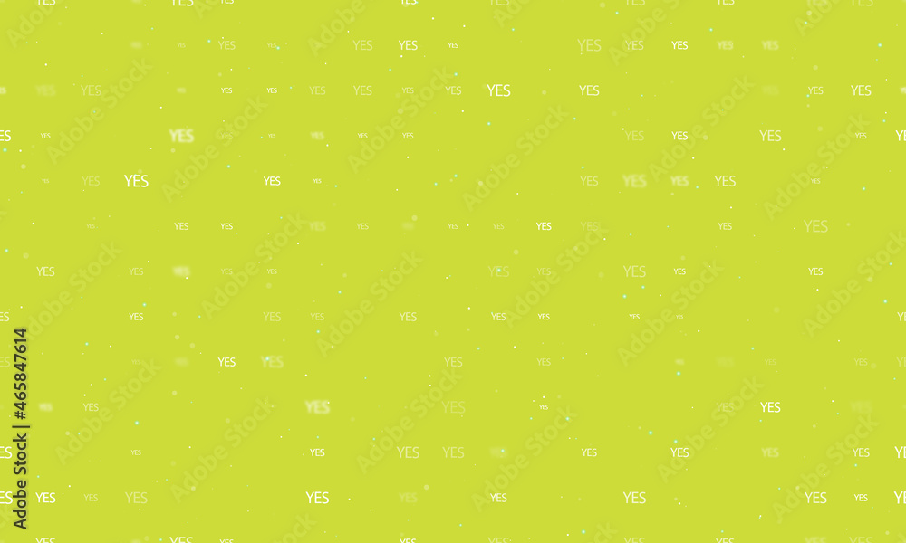 Poster seamless background pattern of evenly spaced white yes symbols of different sizes and opacity. vecto