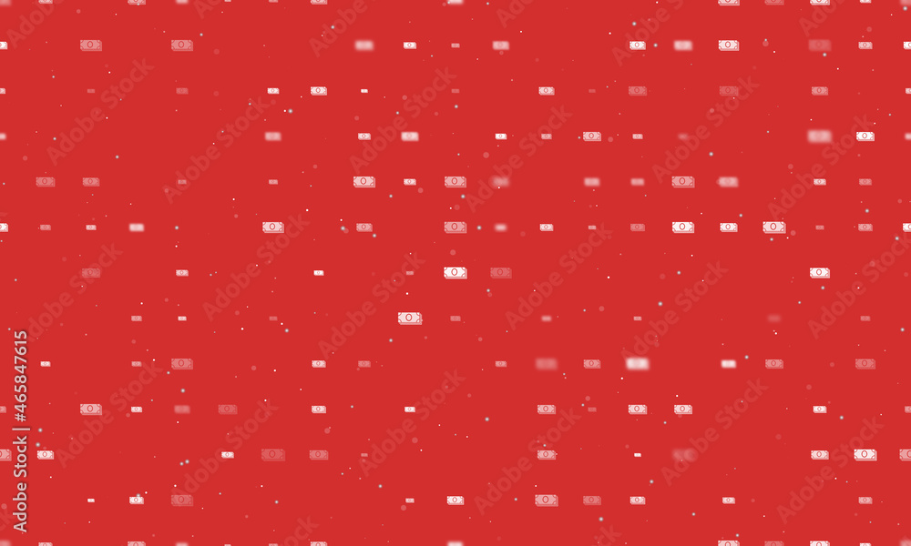 Poster seamless background pattern of evenly spaced white money bundle symbols of different sizes and opaci