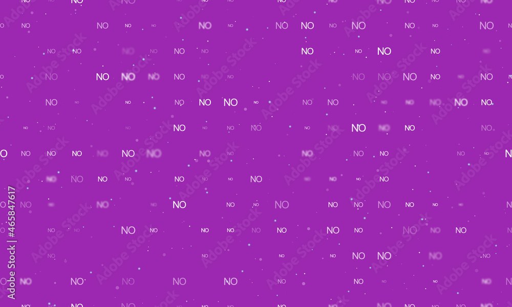 Poster seamless background pattern of evenly spaced white no symbols of different sizes and opacity. vector