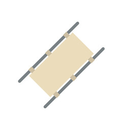Medical stretcher for transporting patients in hospital. Flat cartoon illustration
