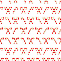 Seamless pattern with Christmas sweets: caramel. A pattern with a lollipop cane. Vector image.