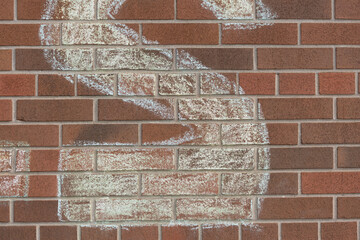 brick wall with chalk letter S