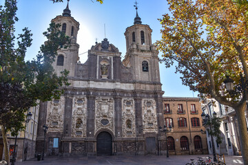 Fototapeta na wymiar Zaragoza, Spain - 23 Oct, 2021: Church of Santa Isabel de Portugal in the Plaza del Justicia, Zaragoza