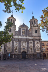 Zaragoza, Spain - 23 Oct, 2021: Church of Santa Isabel de Portugal in the Plaza del Justicia, Zaragoza