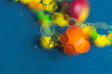 Beautiful view of red, orange, yellow, blue colorful abstract design, texture. 	