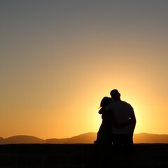 Fototapeta na wymiar silhouette of a couple