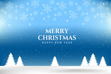  Merry Christmas and Happy New Year greeting card.Christmas background with snowflakes decorations.