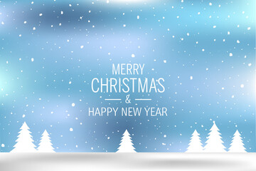 Abstract winter background with snowflakes decorations. Merry Christmas and Happy New Year greeting card.