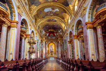 Interiors of St. Peter church (Peterskirche) in Vienna, Austria