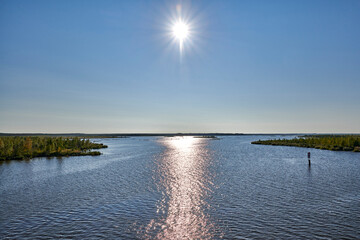 Russia. Volga-Baltic Canal. River Kovzha. Sunny path
