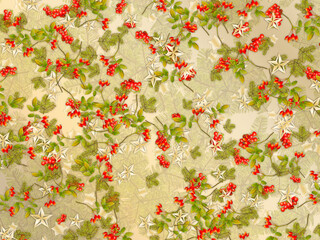 Fototapeta na wymiar Weihnachten Design Florale Blüten Vorlage gold rot