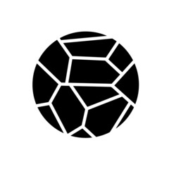 Obraz premium Dryness icon. Crack in the ground. Broken round surface. The shattered fragments. Abstract symbol.