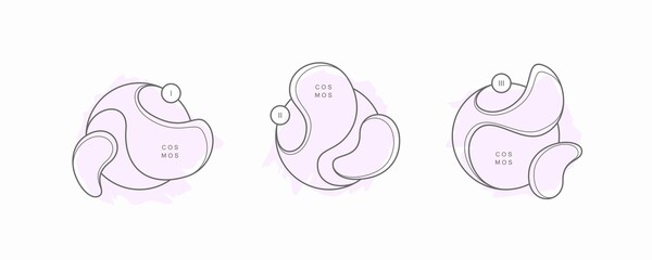 Set of round geometric shapes