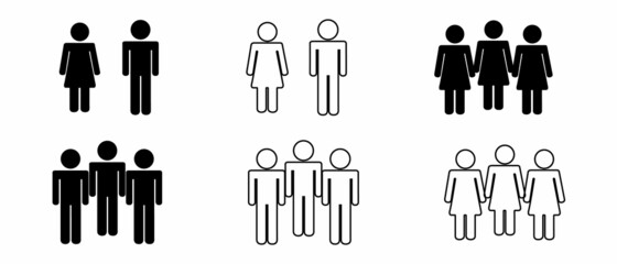 Grouping People Ilustration Icons Vector.