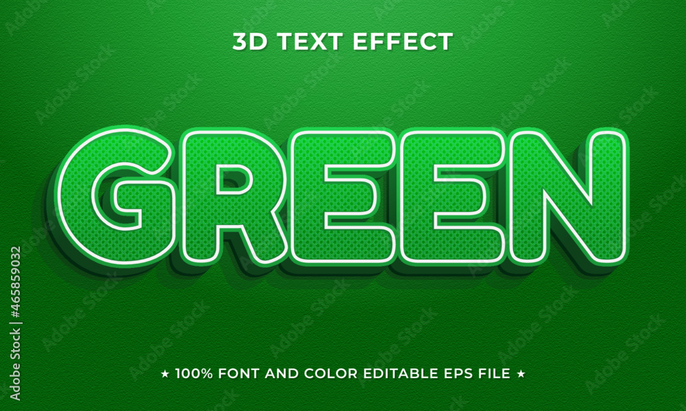 Fototapete editable 3d text effect green gradient mockup concept with editable color, font, and size