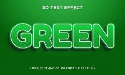 Editable 3D Text Effect Green gradient mockup concept with editable color, font, and size