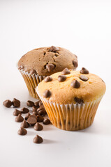 delicious and tasty homemade chocolate chips cupcakes with pure natural ingredients