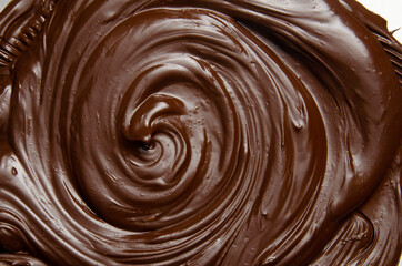 richly flavored chocolate icing or filling made from chocolate and cream blended together over low...