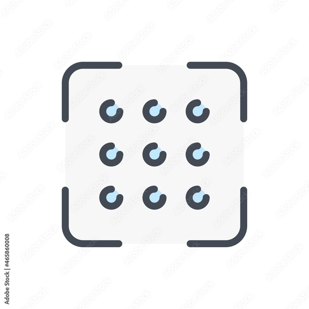 Poster password scan color line icon. enter password vector outline colorful sign.