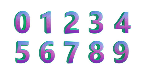 rendered 3d number isolated on transparent background