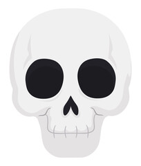 Isolated skull in frontal view with happy gesture, Vector illustration