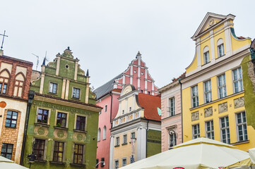 Fototapeta na wymiar Old buildings of the Poznan Old Square, Poland