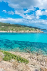 Crédence de cuisine en verre imprimé Plage de La Pelosa, Sardaigne, Italie Belle eau turquoise d& 39 une baie de l& 39 île d& 39 Asinara, Sardaigne