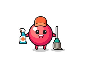cute cranberry character as cleaning services mascot