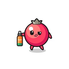 cute cranberry holding mosquito repellent