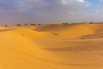 Beautiful landscape of the dunes in the Sahara Desert, Merzouga, Morocco