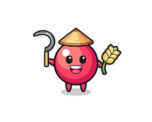 cranberry Asian farmer holding paddy