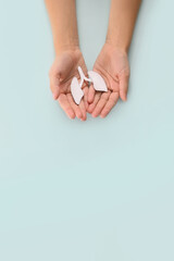 World Pneumonia Day or world tuberculosis day, copd. The hands of a small child holding lung. Concept respiratory and chest. World no tobacco day, lung cancer, Pulmonary hypertension.